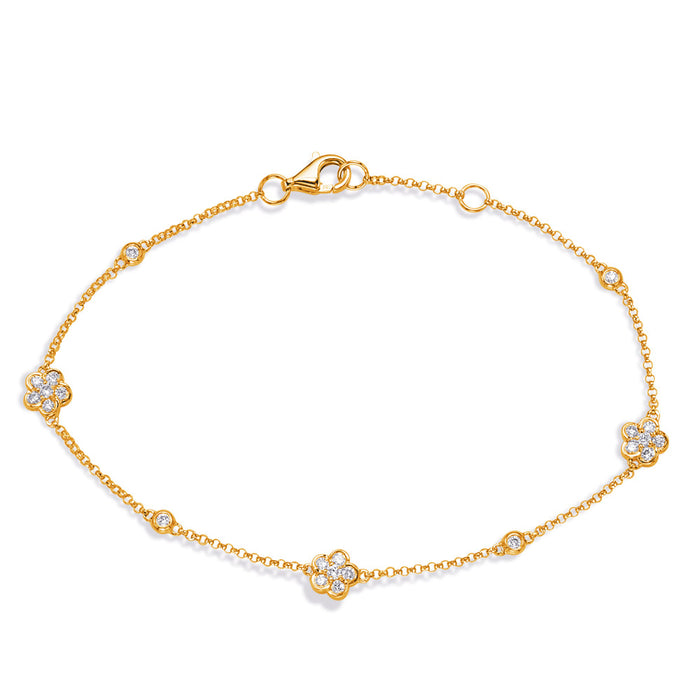 Yellow Gold Diamond By The Yard Bracelet - B4462YG