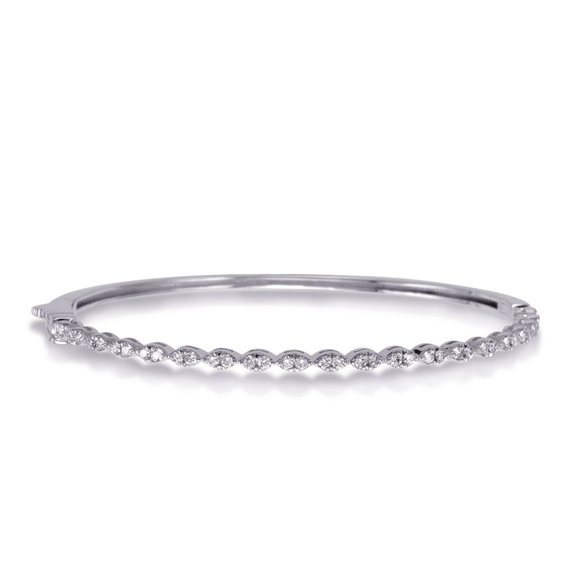 White Gold Bangle Bracelet - B4472-2.3MWG