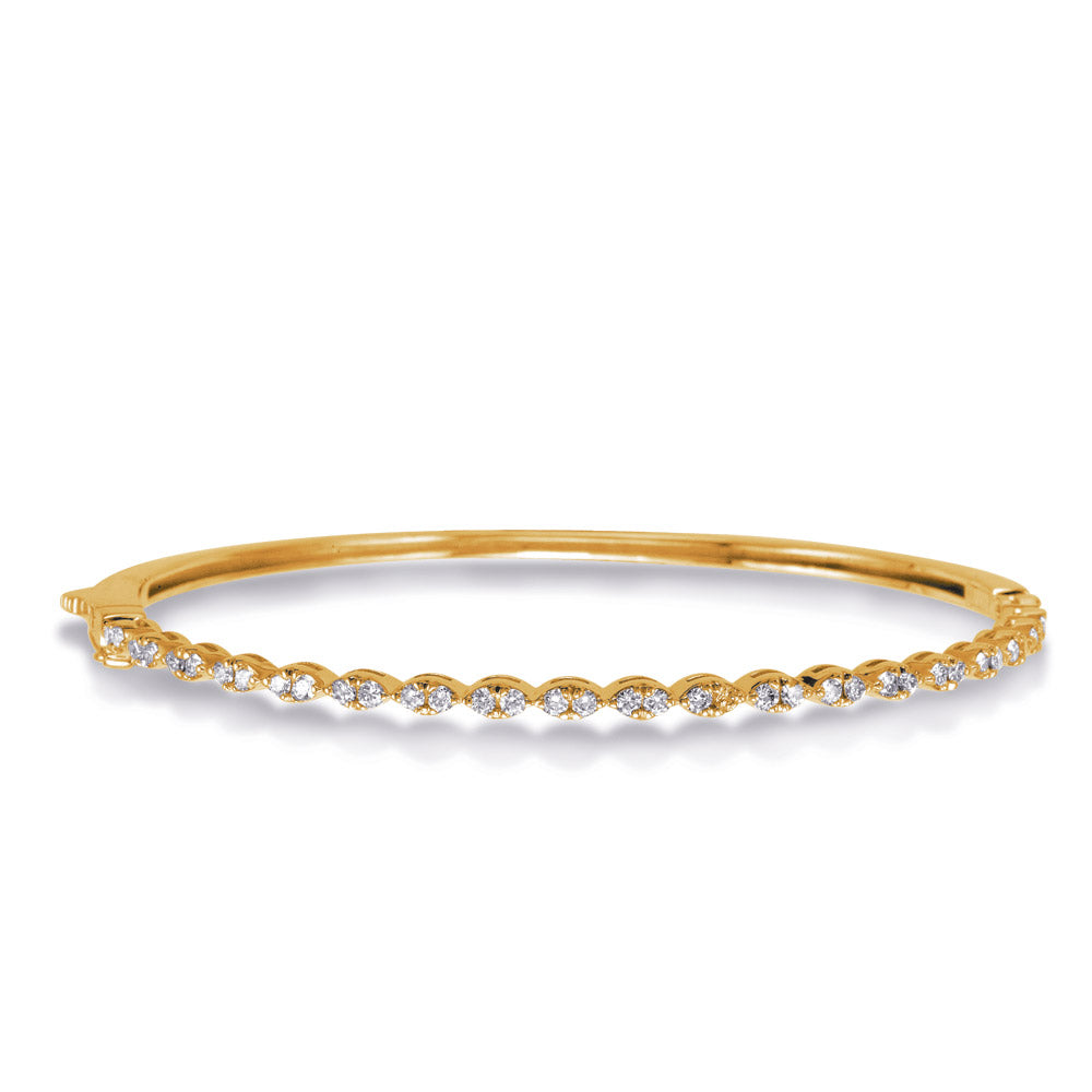 Yellow Gold Bangle Bracelet - B4472-2.3MYG