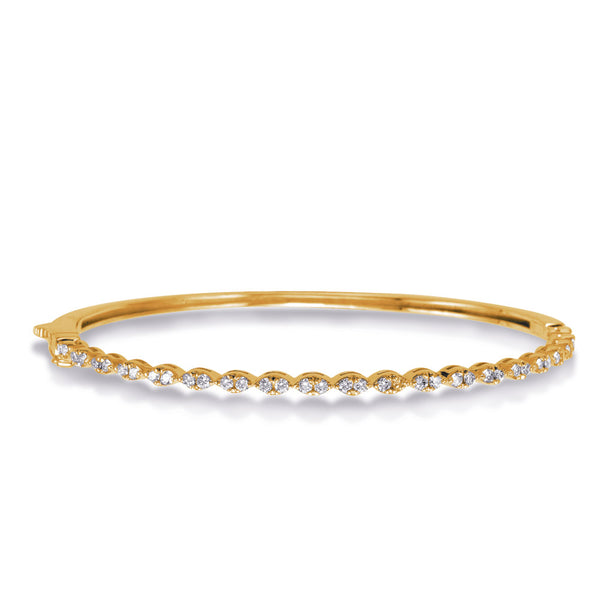 Yellow Gold Bangle Bracelet - B4472-2.3MYG