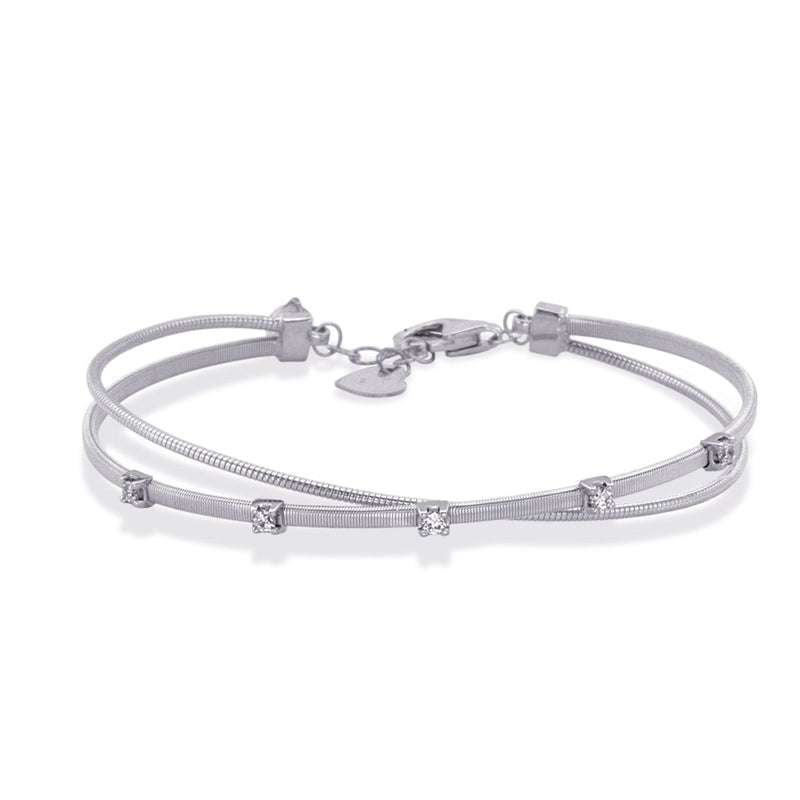 White Gold Bangle Italian Made - B4474WG