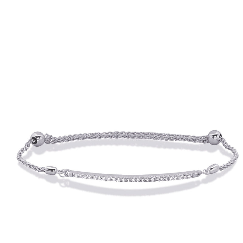 White Gold Bolo Diamond Bracelet - B4484WG