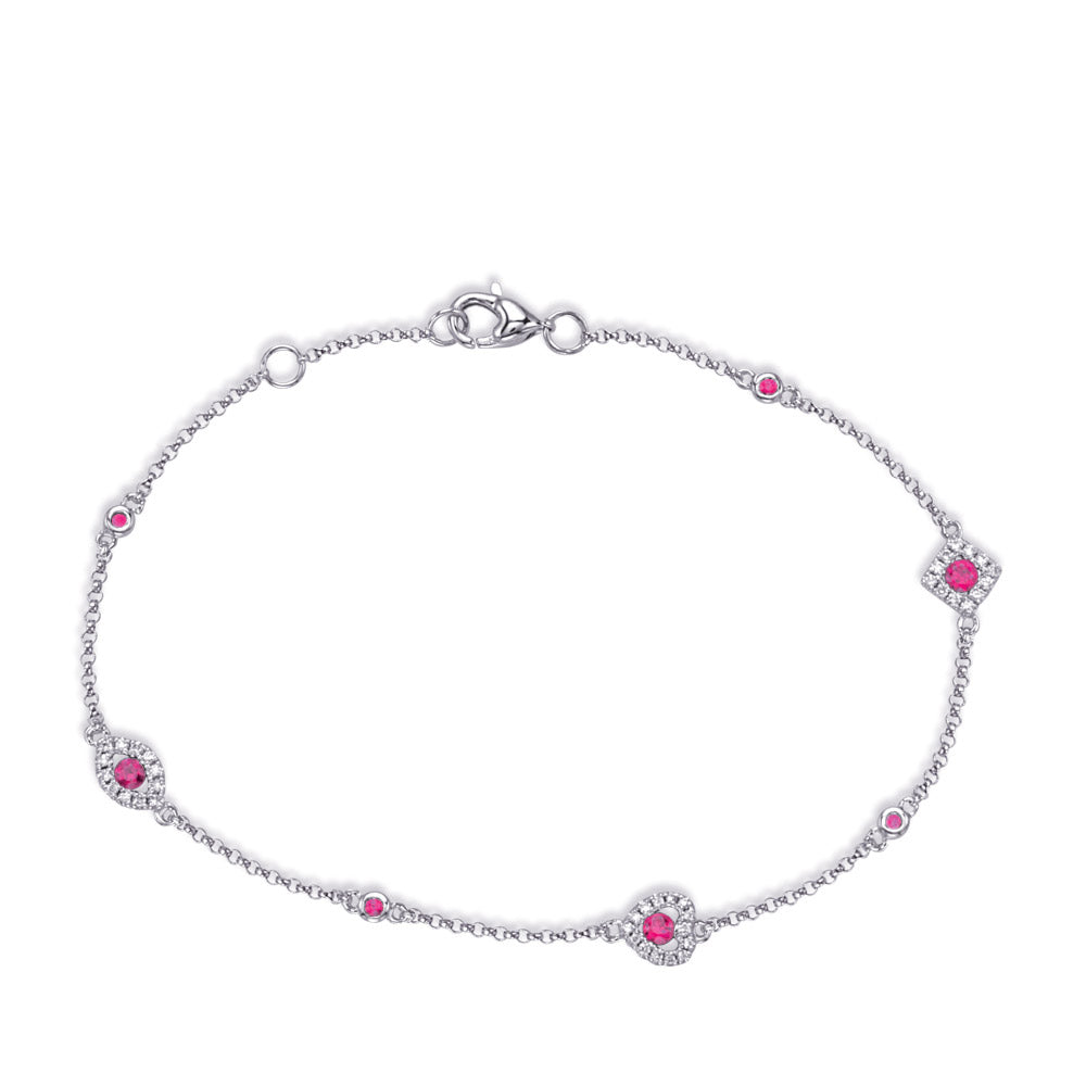 18K Solid Gold Everlasting Petals Ruby Bracelet Ruby Flower - Etsy Hong  Kong | Ruby bracelet, Bezel bracelet, Gems bracelet
