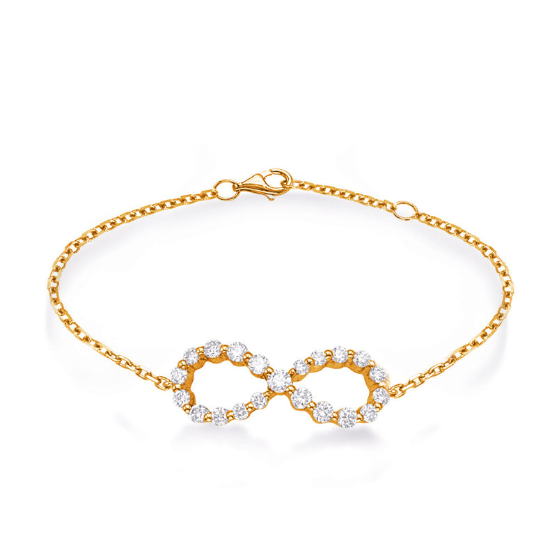 Yellow Gold Infinity Sign Bracelet - B4496YG