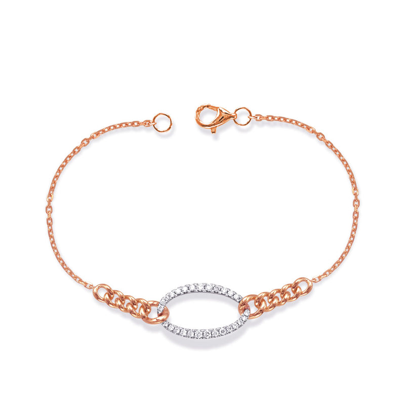 Rose & White Gold Diamond Bracelet - B4505RW