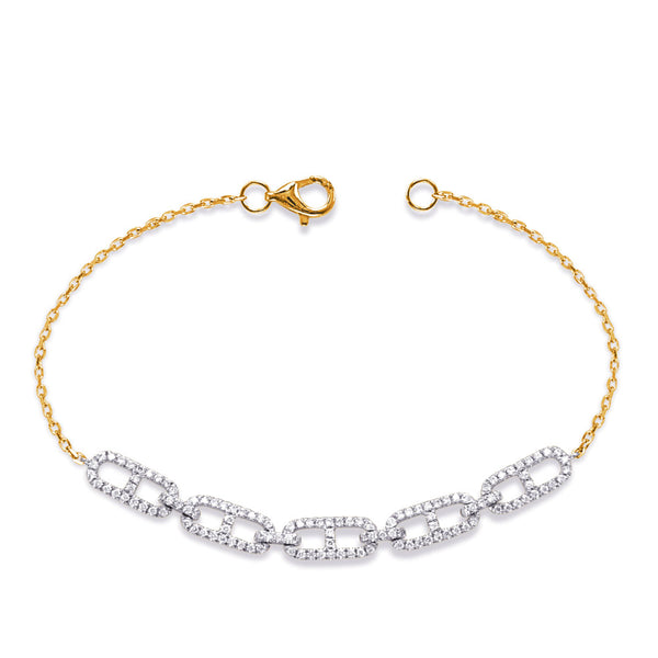 Yellow & White Gold Diamond Bracelet - B4507YW