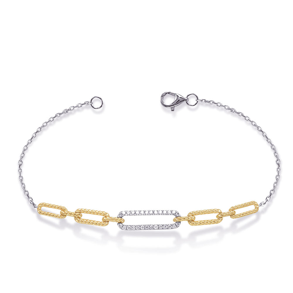 Yellow & White Gold Diamond Bracelet - B4508YW