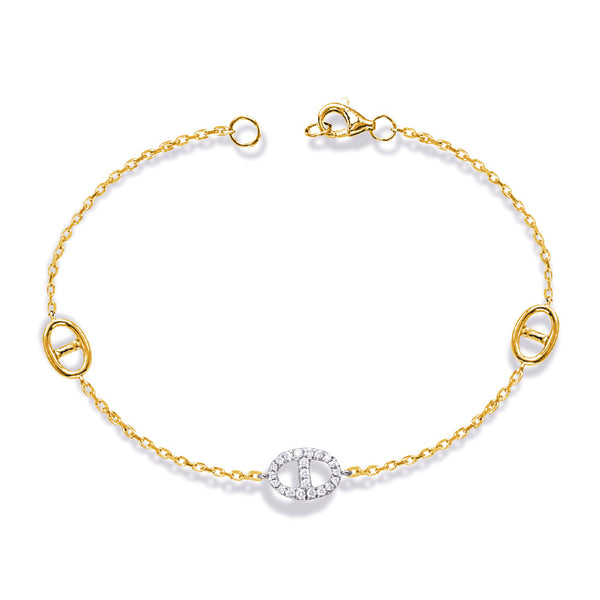 Yellow & White Gold Diamond Bracelet - B4515YW