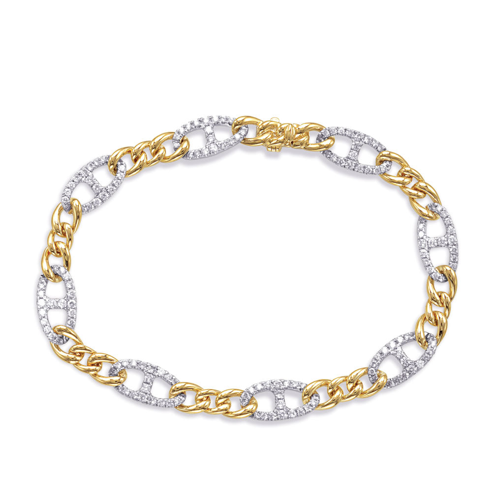 Yellow & White Gold Diamond Bracelet - B4516YW