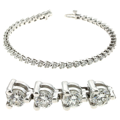 Three Prong Tennis Bracelet - BS4351-2WG