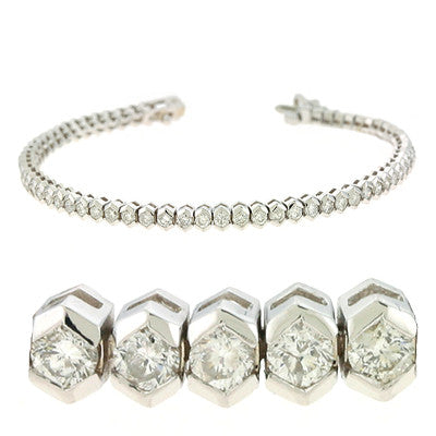 White Gold Tennis Bracelet  # BS4357-4WG - Zhaveri Jewelers