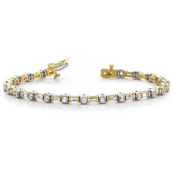 Yellow & White Gold Diamond Bracelet  # B174-3 - Zhaveri Jewelers