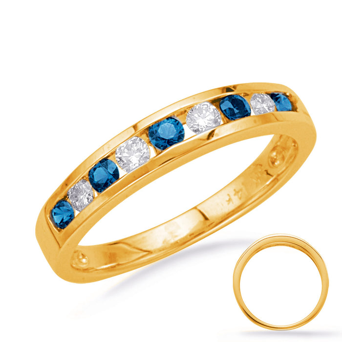 Yellow Gold Sapphire & Diamond Band - C3147-SYG