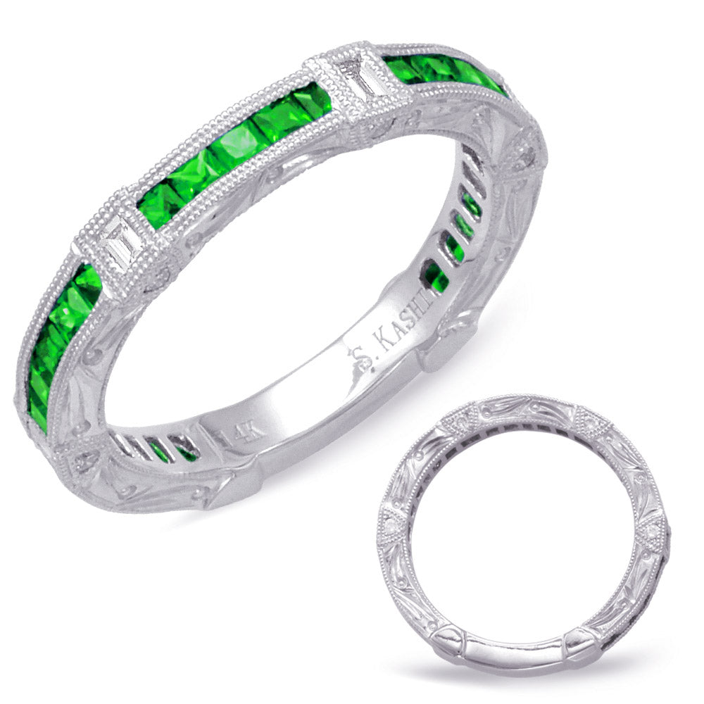 Tsavorite & Diamond Band - C4077-TSWG