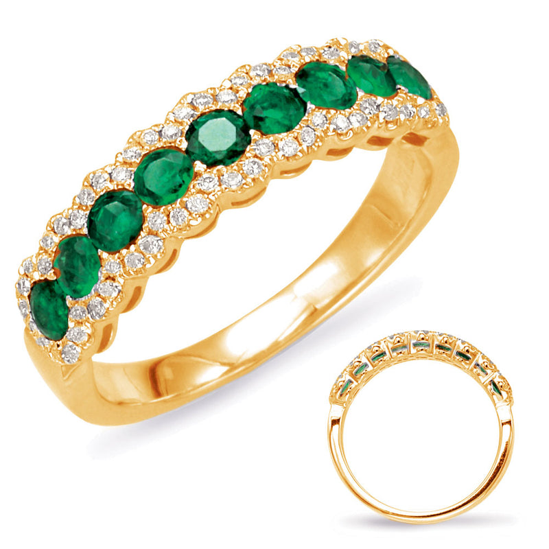 Yellow Gold Emerald & Diamond Ring - C4244-EYG