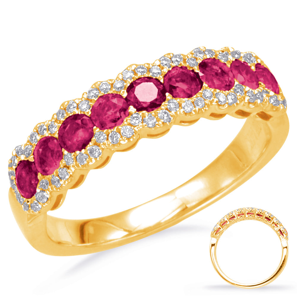 Yellow Gold Ruby & Diamond Ring - C4244-RYG