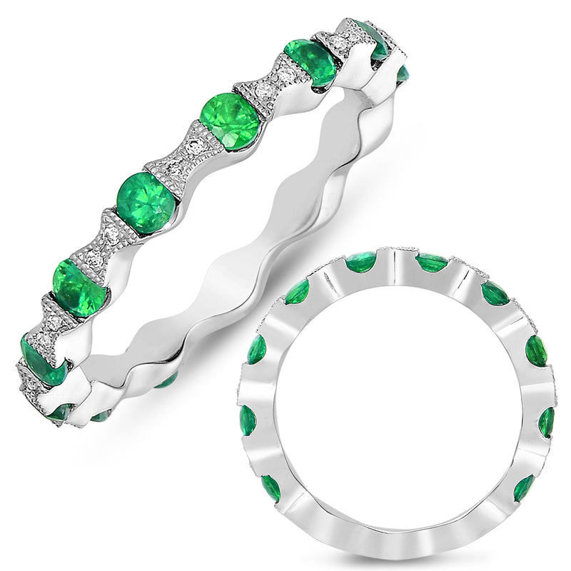 White Gold Tsavorite & Diamond Band - C4294-TSWG