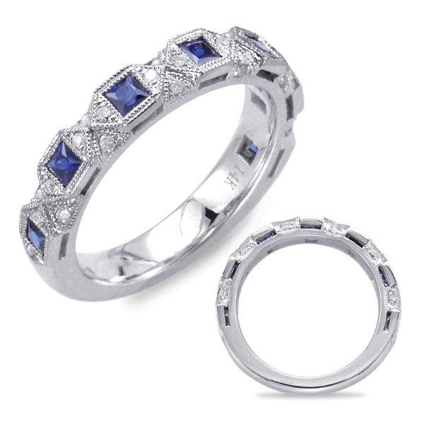 White Gold Sapphire & Diamond Band  # C4416-SWG - Zhaveri Jewelers