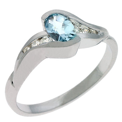 Aquamarine & Diamond Ring - C5224-AQWG