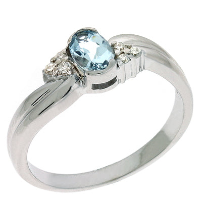 Aquamarine & Diamond Ring - C5444-AQWG