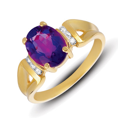 Amethyst.& Diamond Ring - C5498-AYG