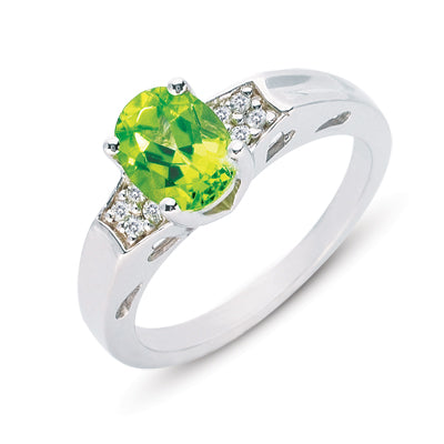 Peridot & Diamond Ring - C5590-PWG