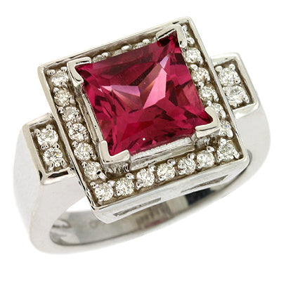 Pink Tourmaline & Diamond Ring - C5638-PTWG