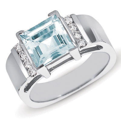 Aquamarine & Diamond Ring - C5640-AQWG
