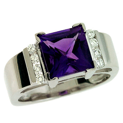 Amethyst. & Diamond Ring - C5640-AWG