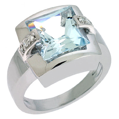 Aquamarine & Diamond Ring - C5645-AQPL