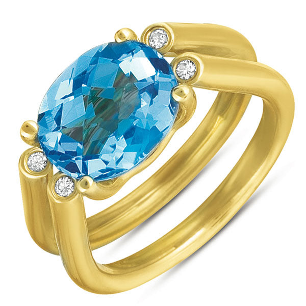 Blue Topaz. & Diamond Ring - C5650-BT