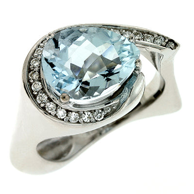 Aquamarine & Diamond Ring - C5658-AQWG