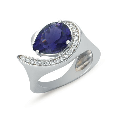 Iolite & Diamond Ring - C5658-IWG