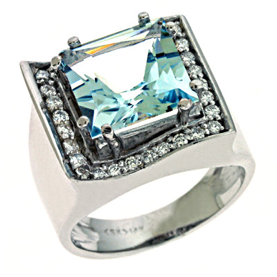 Aquamarine & Diamond Ring - C5662-AQWG