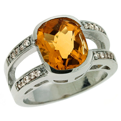 Citrine & Diamond Ring - C5690-CWG