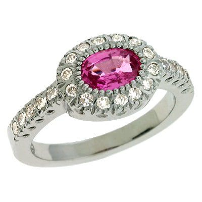 Pink Sapphire & Diamond Ring - C5700-SPWG