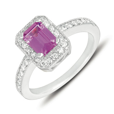 Pink Sapphire & Diamond Ring - C5712-SPWG