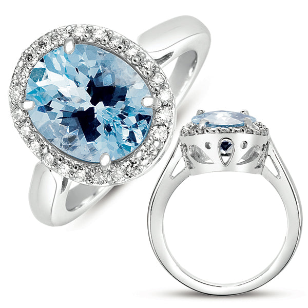 Aquamarine & Diamond Ring - C5728-AQWG