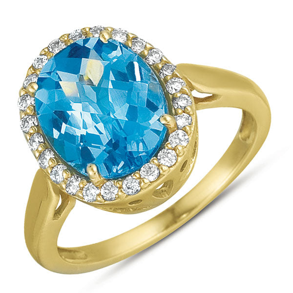 Blue Topaz & Diamond Ring - C5728-BT
