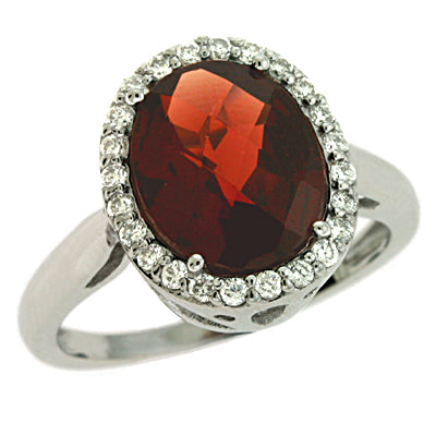 Garnet & Diamond Ring - C5728-GWG