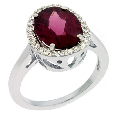 Rhodolite & Diamond Ring - C5728-RHWG