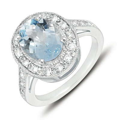 Aquamarine & Diamond Ring - C5747-AQWG