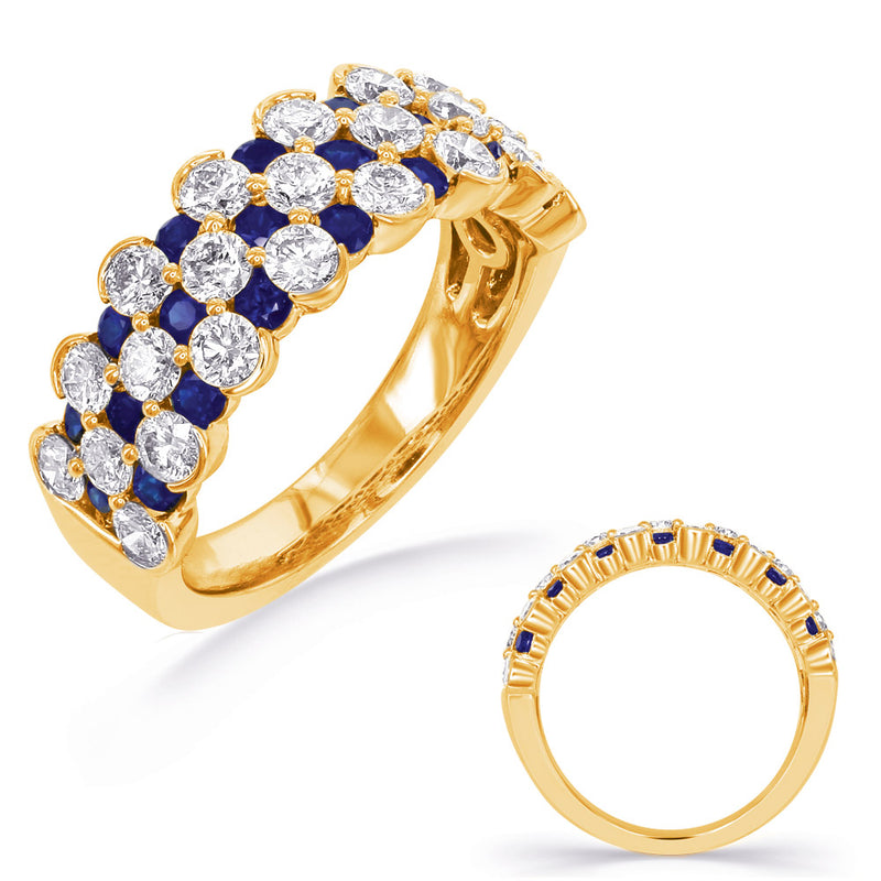 Yellow Gold Sapphire & Diamond Band - C5774-SYG