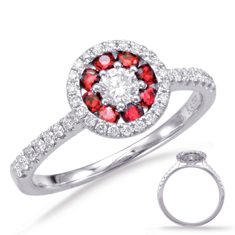 White Gold Ruby & Diamond Ring - C5777-RWG