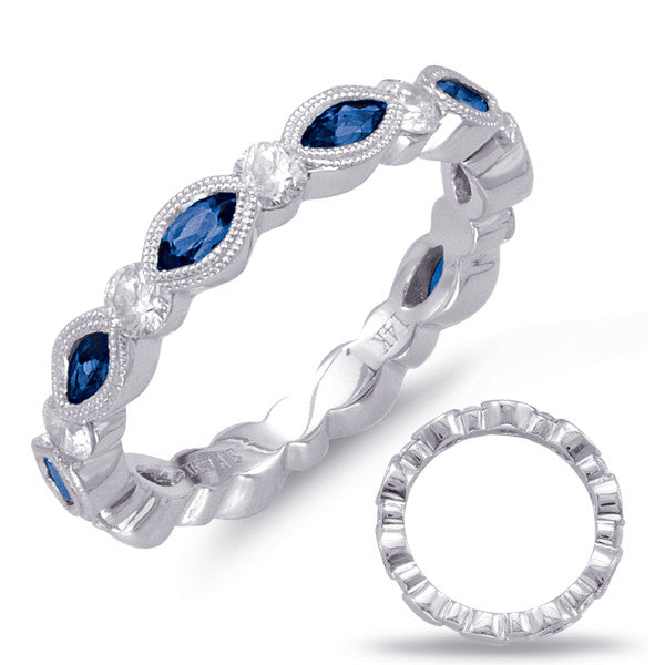 White Gold Sapphire & Diamond Ring  # C5778-SWG - Zhaveri Jewelers