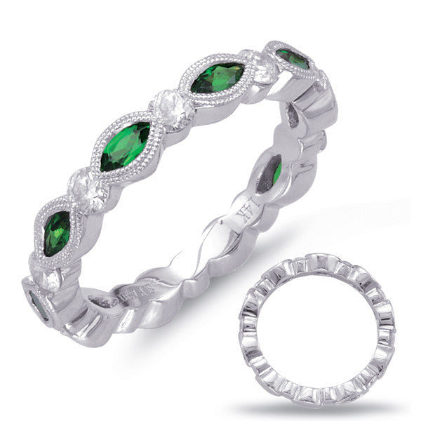 White Gold Tsavorite & Diamond Ring  # C5778-TSWG - Zhaveri Jewelers