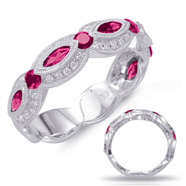 White Gold Ruby & Diamond Ring - C5779-RWG