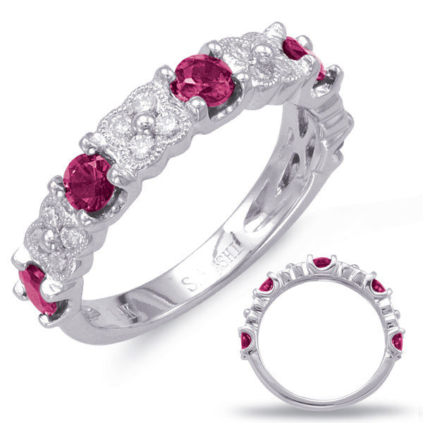 White Gold Ruby & Diamond Ring - C5780-RWG