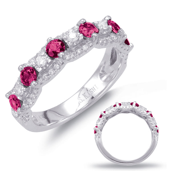 White Gold Ruby & Diamond Ring - C5781-RWG