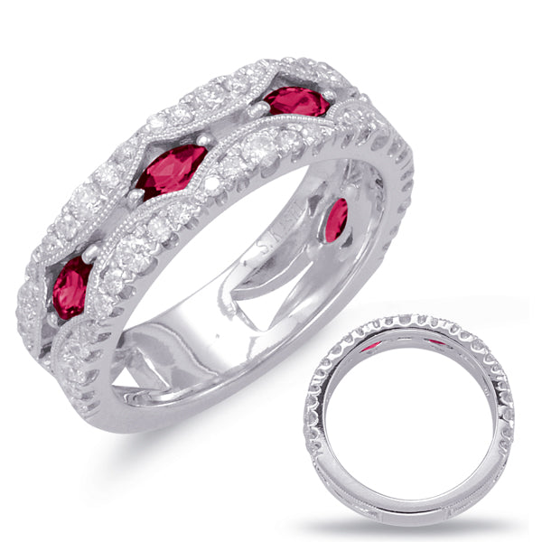 White Gold Ruby & Diamond Ring - C5783-RWG